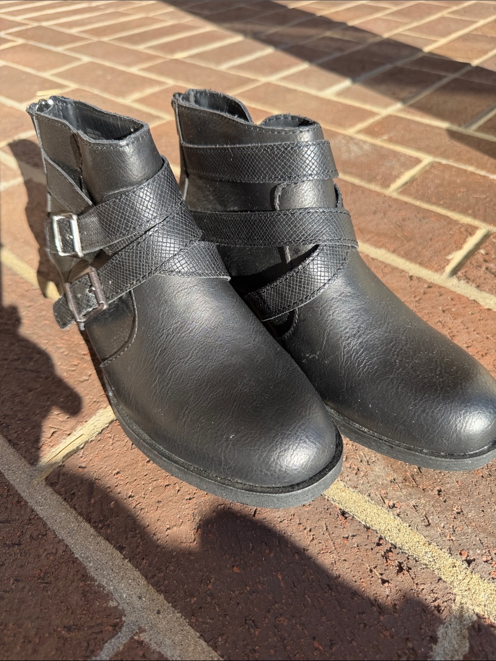 boc Black Strappy Buckle Ankle Booties